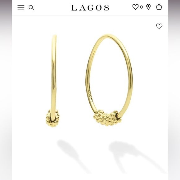 NWT Lagos 18K Gold caviar superfine Earrings - Picture 2 of 6